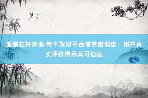 股票杠杆炒股 犇牛聚财平台信誉度调查：用户真实评价揭示其可信度