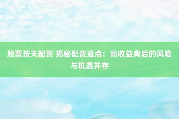 股票按天配资 揭秘配资返点：高收益背后的风险与机遇并存