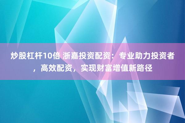 炒股杠杆10倍 浙嘉投资配资：专业助力投资者，高效配资，实现财富增值新路径